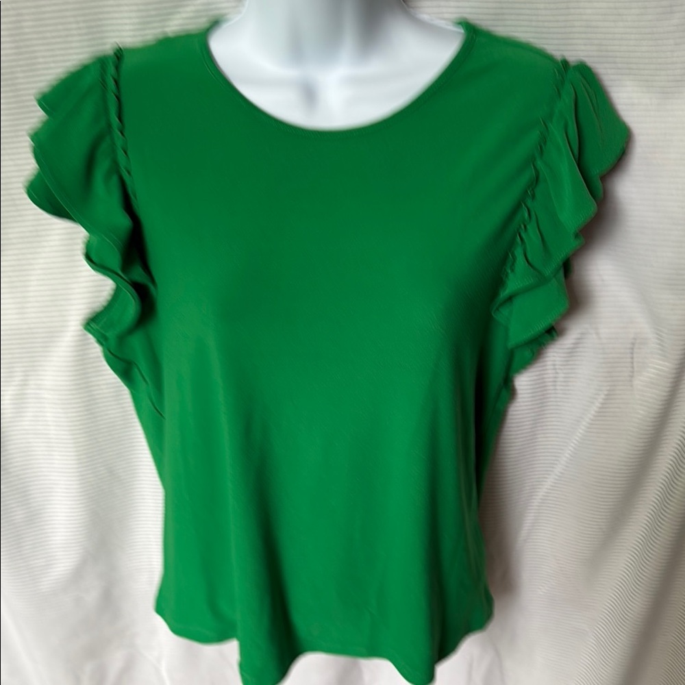 CeCe Green Ruffled Blouse - Picture 3 of 5